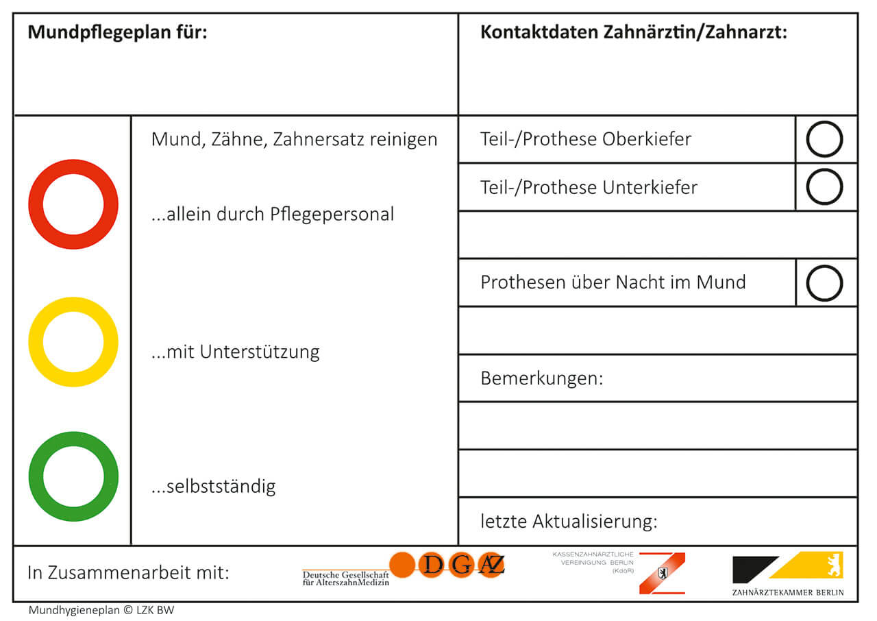 Abb. 4 Mundhygieneplan.